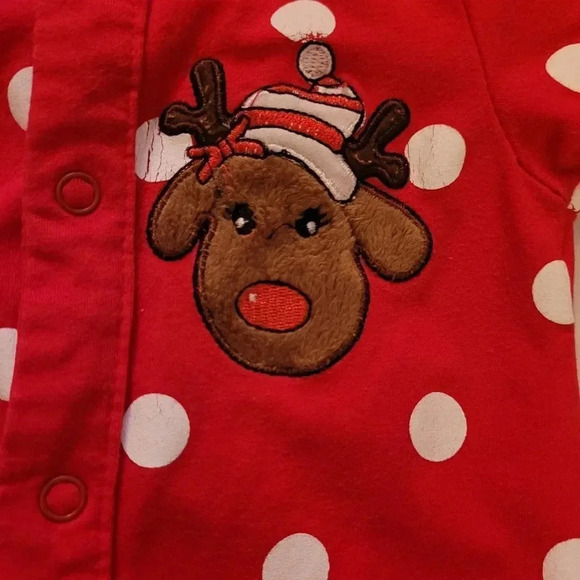 Infantβ Christmas & Ruldoph Theme Footed Pjs - Picture 6 of 8